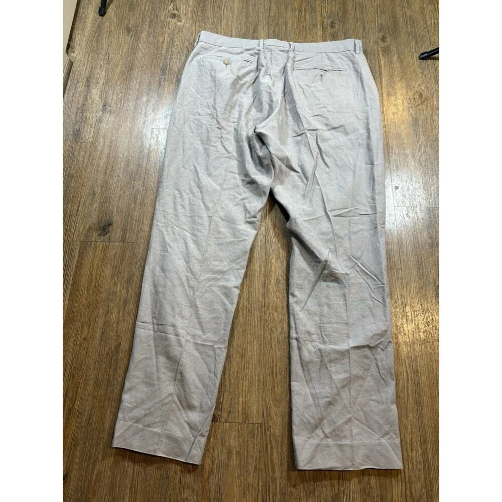J Crew Classic Fit Chino Pants Cotton Linen Blend Men's 36x32 Gray